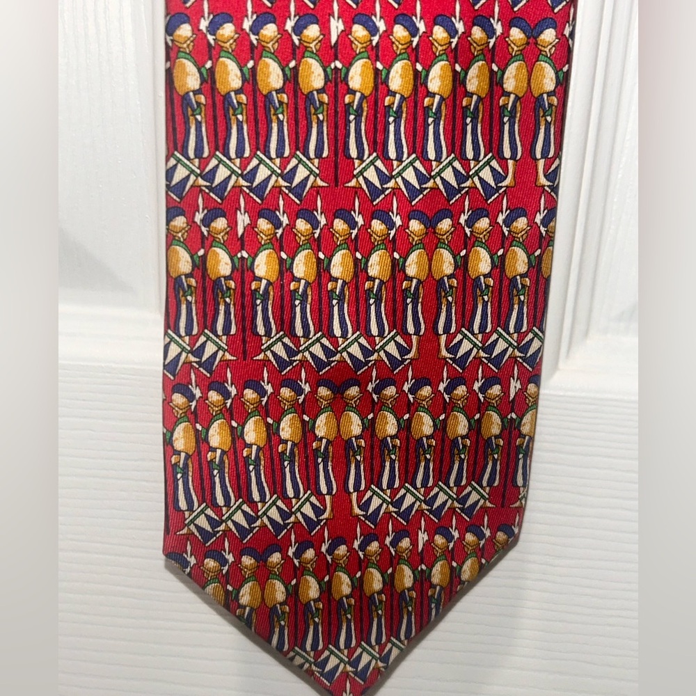 Ermenegildo Zegna Soldiers 100% Silk Necktie/Tie Made in ITALY - Picture 2 of 6